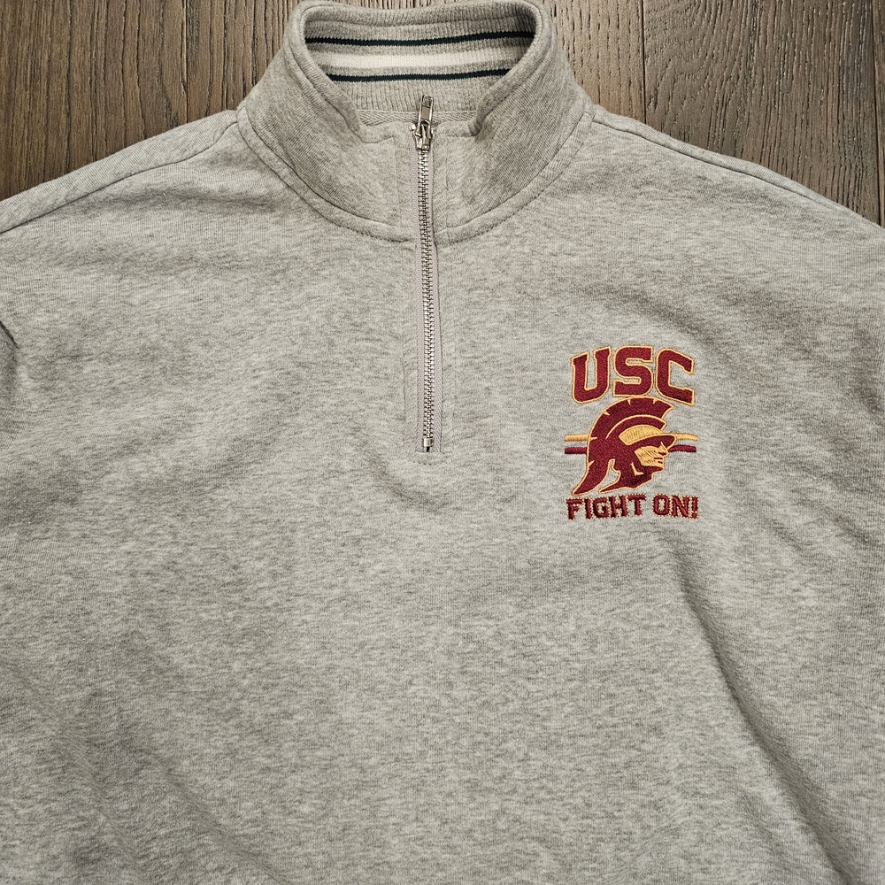 USC Heather Gray Quarter-Zip Sweatshirt
